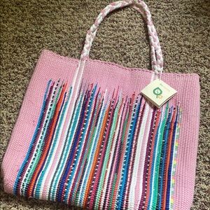 NWT ape Weaving multi colored handbag /tote